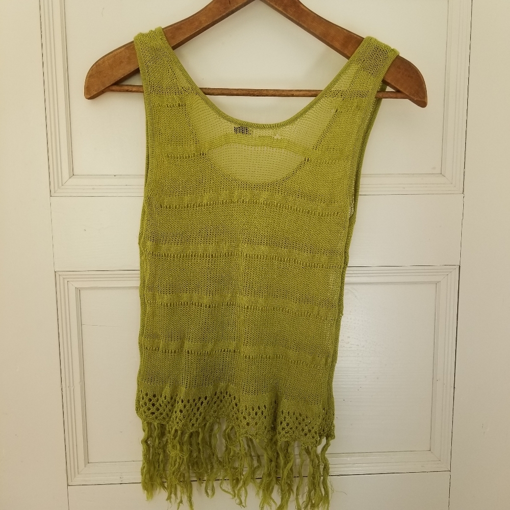 Sheer Green Tank Top